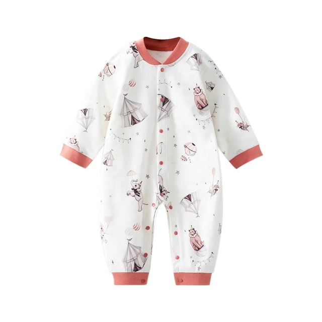 100% Cotton Breathable Baby Romper with Snap Button Closure Infant Jumpsuit