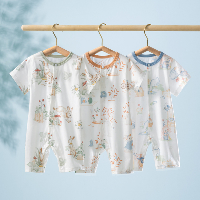 100% Cotton Baby Rompers with Custom Design and Breathable Fabric for Comfortable Summer Wear