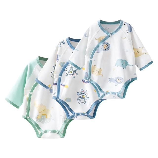 100% Cotton Baby Romper with Button Closure for All Seasons Comfortable Baby Jumpsuit