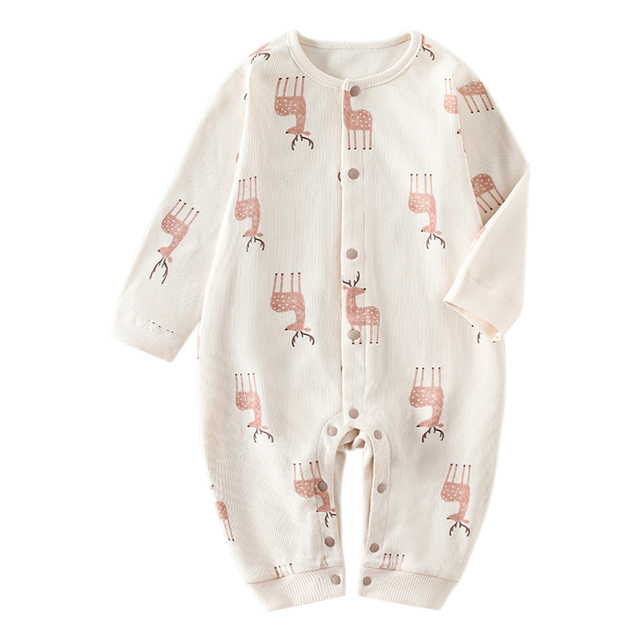Custom Button Design Baby Rompers Infant Jumpsuit with Regenerated Cellulose Fiber & Cotton & Spandex for Comfortable Breathable Wear