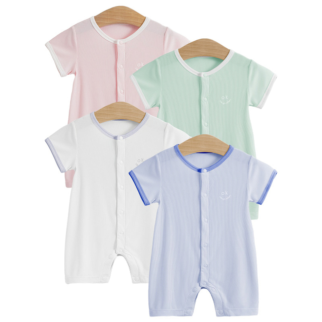 Custom Print Baby Romper with Regenerated Cellulose Fiber and Breathable Fabric for Newborn Comfort