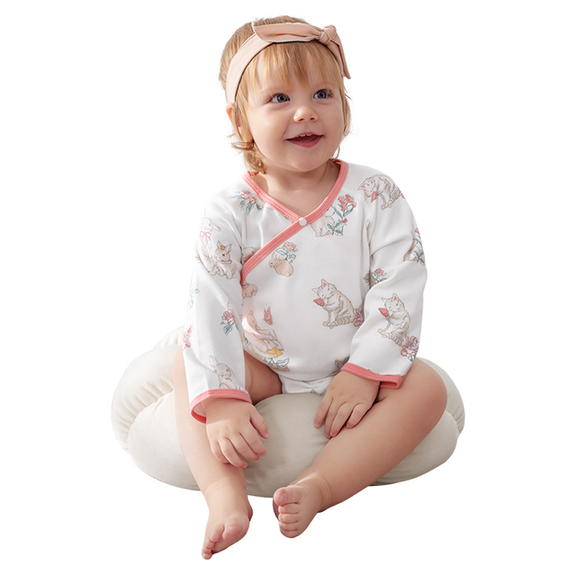 Soft Cotton Baby Romper with Button Closure for Newborns 0-2 Years Old Comfortable Infant Bodysuit