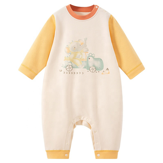 Winter Cotton Polyester Fabric Baby Romper with Foldable Design and Custom Logo Unisex Jumpsuit