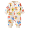 100% Cotton Baby Romper with Floral Pattern and Snap Button Closure for Newborns video