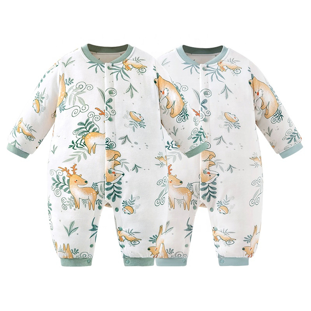 100% Cotton Eco-friendly Breathable Baby Romper Newborn Jumpsuit for Winter Comfort