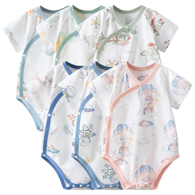 0-2 Years Old Baby Rompers Infant Jumpsuit 100% Organic Cotton Cartoon Pattern Breathable Unisex Baby Crawl Suit