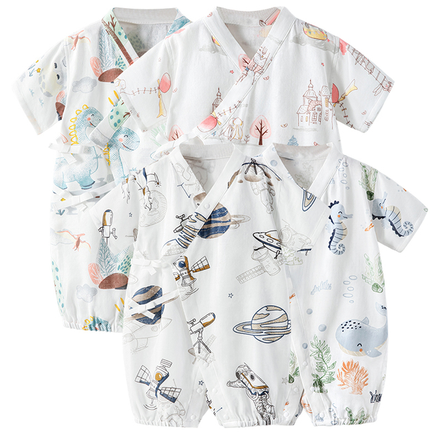 Eco-friendly Bamboo Cotton Gauze Baby Romper - Breathable Infant Bodysuit for Newborns 0-2 Years